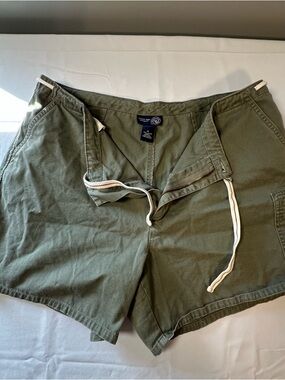 Venezia Olive Green Canvas Drawstring rustic, hiking Shorts